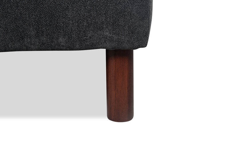 Sofa sectionnel Jorja 3 pièces en tissu de chenille avec pattes en bois et coussins décoratifs - gris granite