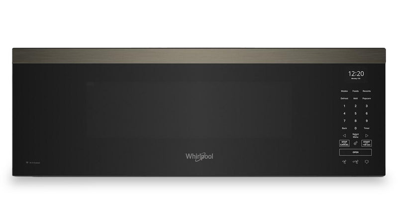 Four à micro-ondes à hotte intégrée intelligent à profil bas Whirlpool de 1,1 pi3 - acier inoxydable noir - YWMML5530RV