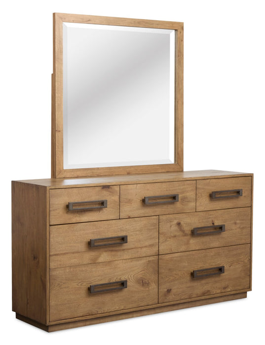 Commode Henri de Scott Living de 64 po (L) x 34 po (H) à 7 tiroirs en bois pour la chambre à coucher - brune