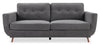 Sofa Cosmo de 80 po en tissu avec coussins de dossier capitonnés - anthracite