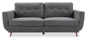 Sofa Cosmo de 80 po en tissu avec coussins de dossier capitonnés - anthracite