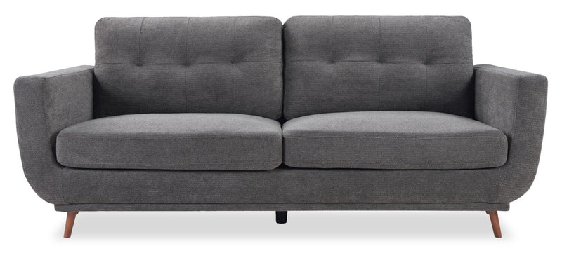 Sofa Cosmo de 80 po en tissu avec coussins de dossier capitonnés - anthracite