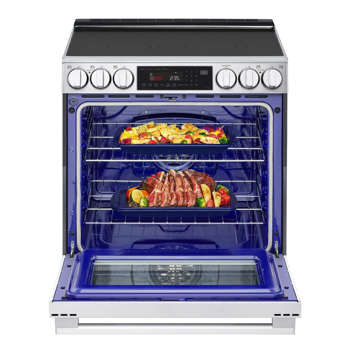 Cuisinière intelligente électrique LG de 6,3 pi³ avec friture à air - acier inoxydable résistant aux traces de doigts - LSEL6335XE 