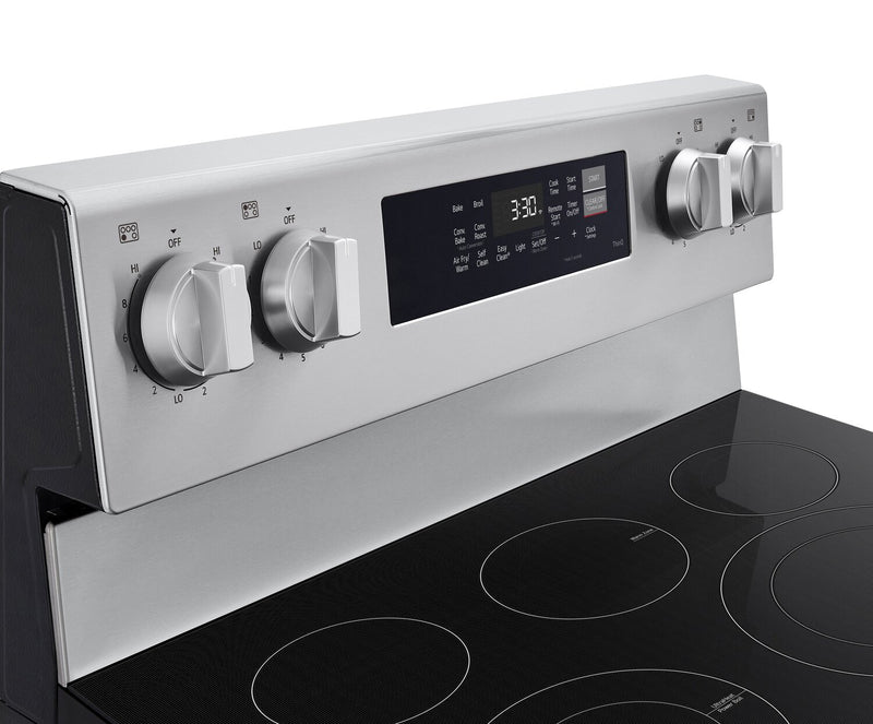 Cuisinière intelligente électrique LG de 6,3 pi³ avec friture à air - acier inoxydable - LREN6323YE