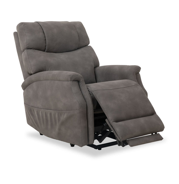 Fauteuil basculeur à inclinaison électrique Claire de 34 po en tissu d’apparence cuir - gris anthracite 