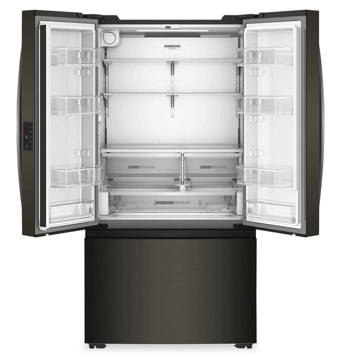 Réfrigérateur Whirlpool de 24 pi3 et de 36 po de profondeur comptoir véritable à portes françaises - acier inoxydable noir - WRFC3036RV