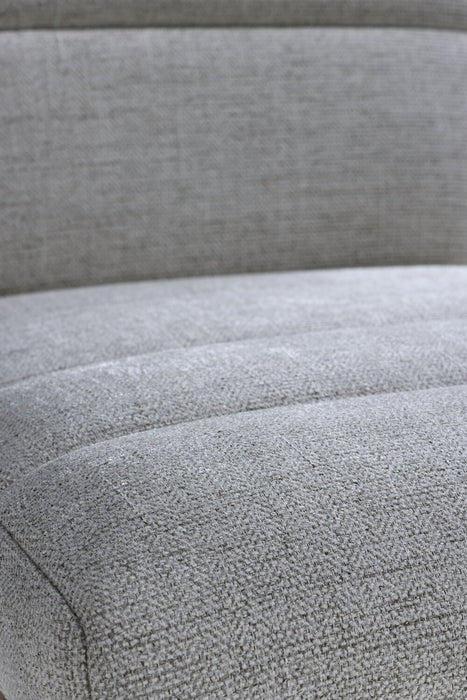 Chaise de salle à manger Lotus en tissu de polyester et bois - gris clair