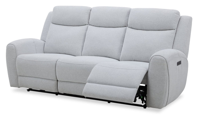 Sofa à inclinaison électrique Reign de 87 po en tissu avec ports USB - gris pierre Bronco