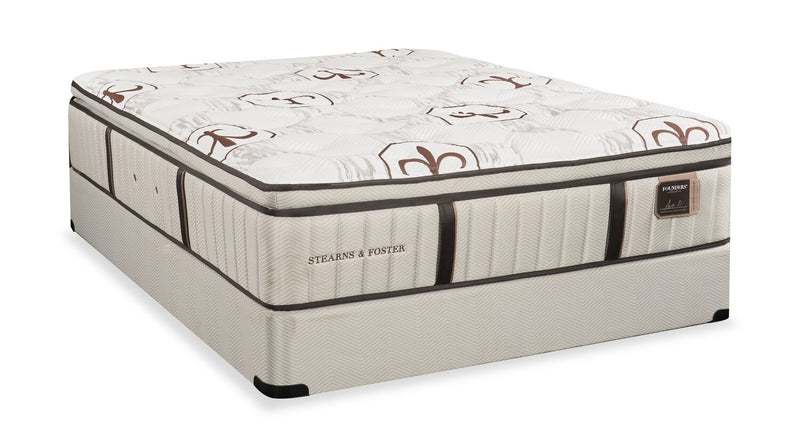 Ensemble matelas moyen luxueux à plateau-coussin Burnley de Stearns & Foster pour grand lit