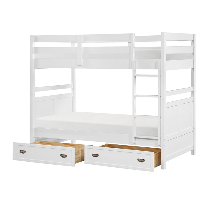Ensemble 2 tiroirs gigognes Quinn pour lit ou lits superposés - blanc