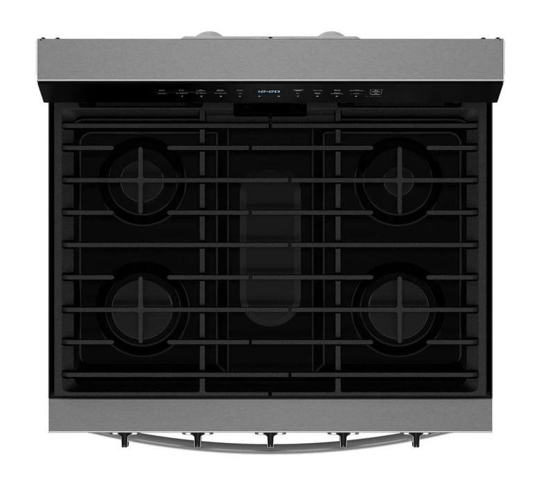 Cuisinière intelligente à gaz Whirlpool de 5 pi³ avec friture à air et autonettoyage - acier inoxydable - WFGS7530RZ