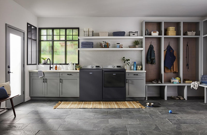 Laveuse intelligente à chargement par le haut de 6,0 pi³ et sécheuse électrique de 7,4 pi³ Animal Pet Pro de Maytag - acier minuit 