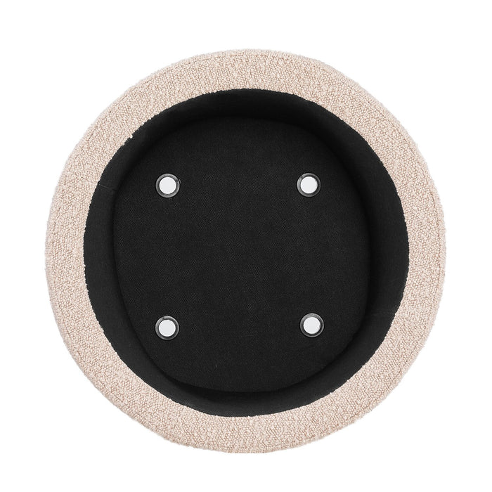 Pouf de rangement rond Saskatchewan de 14,75 po en tissu - rose