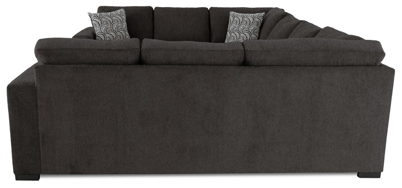 Sofa-lit sectionnel Legend 3 pièces fabriqué au Canada en tissu de chenille - brun étain