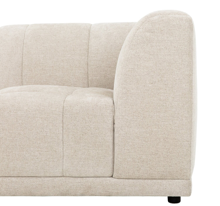 Sofa sectionnel modulaire Oaklyn Kort & Co. 4 pièces en tissu avec pouf et coussins de siège capitonnés - beige