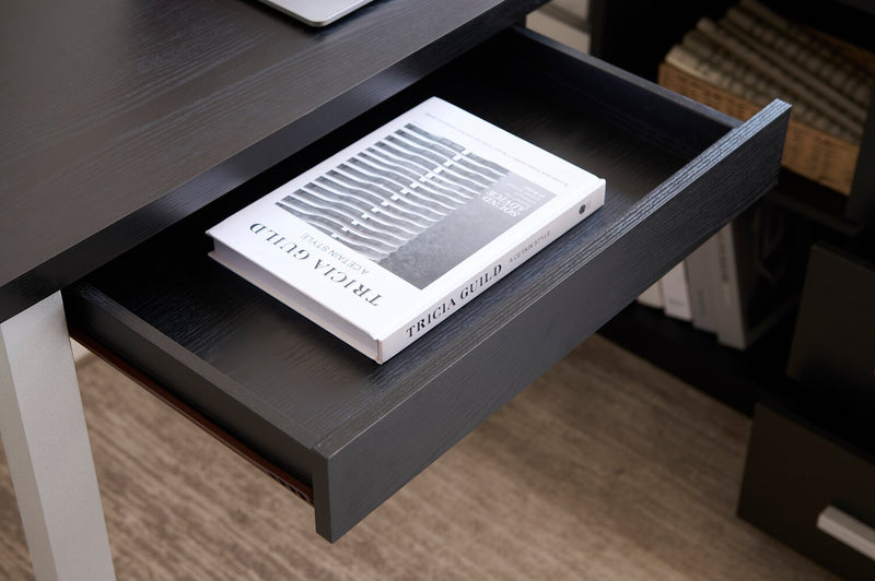 Bureau en coin réversible Owen de 55 po avec 4 tiroirs et compartiments - noir