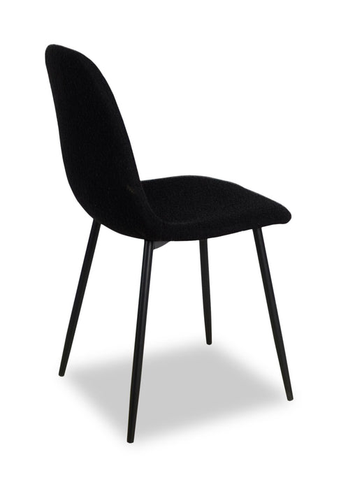 Chaise de salle à manger Joss en tissu de polyester et en métal - noire