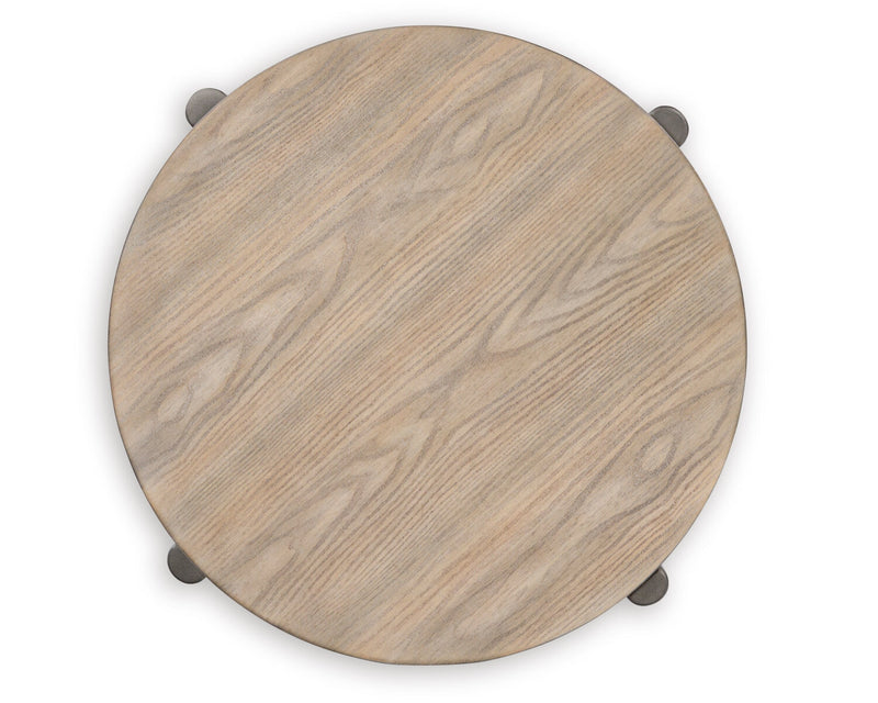 Table de bout ronde moderne Lloyd de 27 po avec tablette - gris-brun