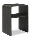 Table de nuit Odin de 18 po (l) x 25,75 po (H) avec tablette de rangement - noire