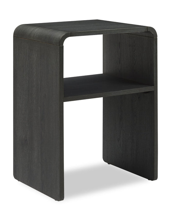 Table de nuit Odin de 18 po (l) x 25,75 po (H) avec tablette de rangement - noire