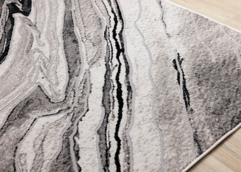 Carpette Plasma gris et noir - 5 pi 3 po x 7 pi 7 po