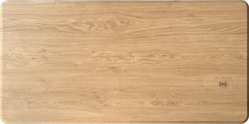 Bureau Loft de 47,24 po à hauteur réglable avec rangement et recharge sans fil - naturel