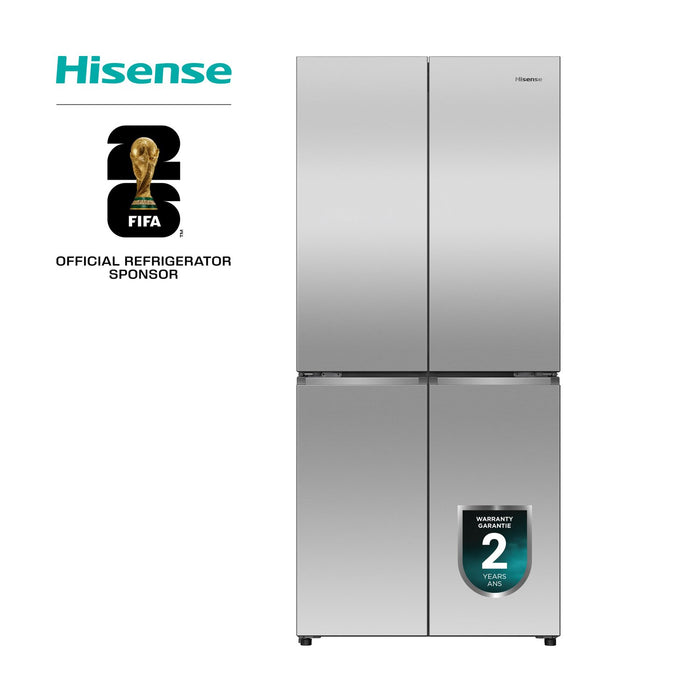 Réfrigérateur Hisense de 17 pi3 et de 31 po de à portes françaises - acier inoxydable résistant aux traces de doigts - RQ17A4CSD