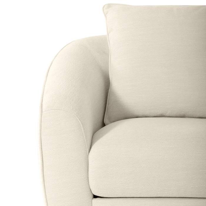 Fauteuil d’appoint pivotant Rio de 34,5 po en tissu de chenille - blanc ivoire