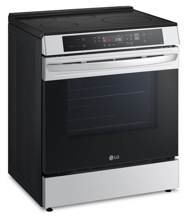 Cuisinière intelligente à induction LG de 6,3 pi³ et de 30 po avec convection et friture à air - acier inoxydable - LSIL6332FE