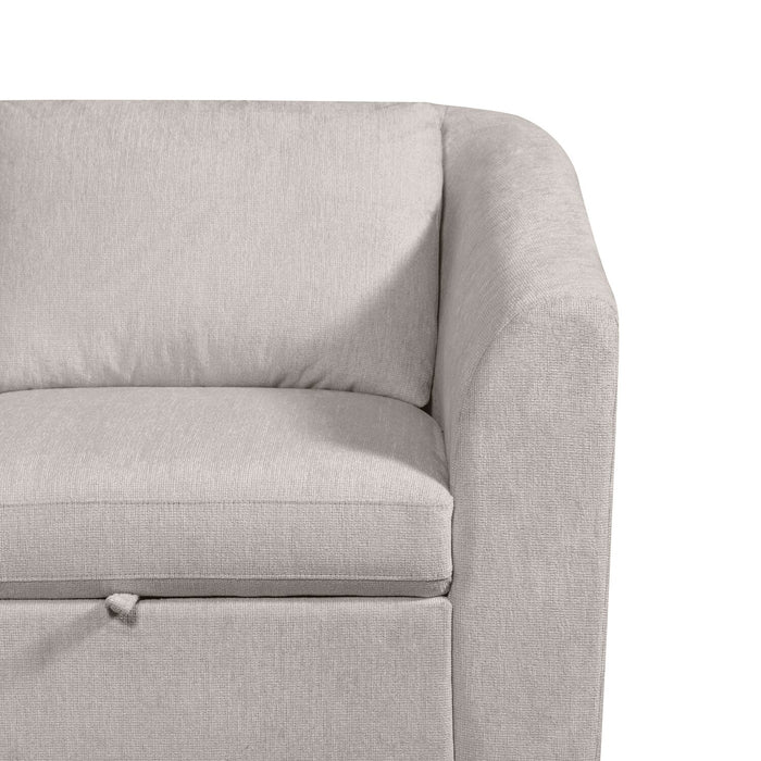 Sofa-lit sectionnel de droite Envy 2 pièces en tissu de chenille - gris brouillard