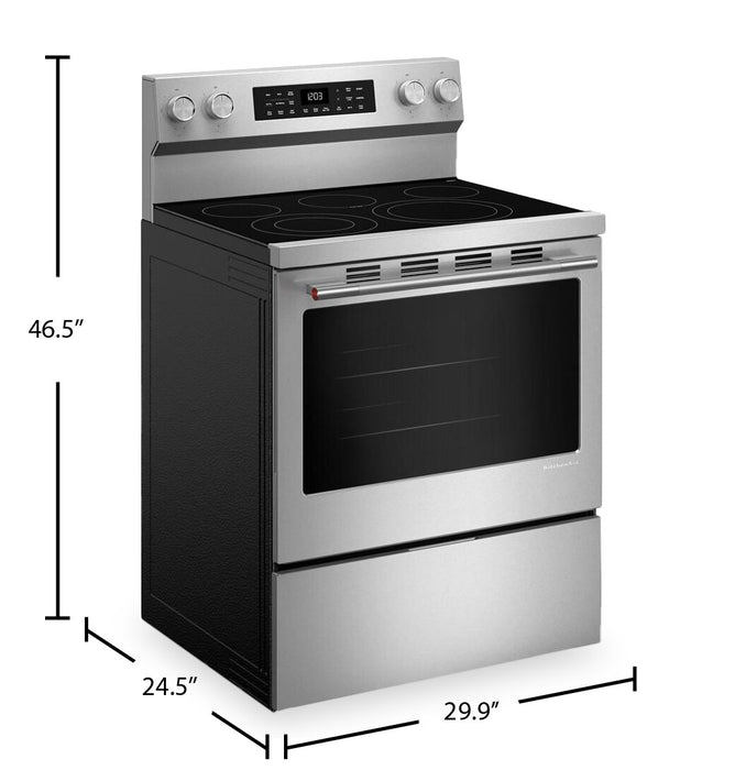 Cuisinière électrique KitchenAid de 5,3 pi3 et de 30 po avec modes de cuisson par convection - YKFES330TPS