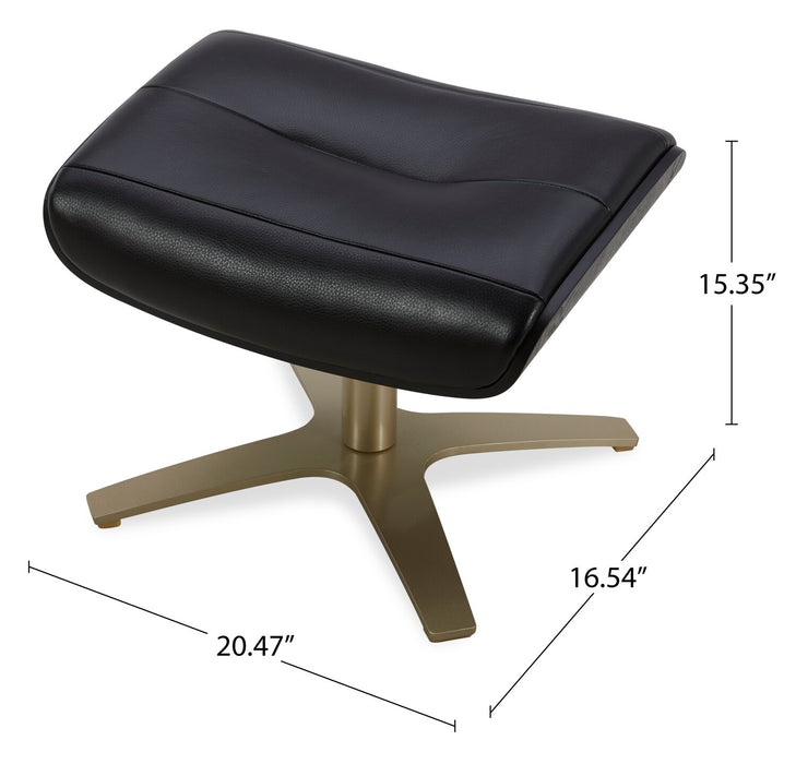 Fauteuil pivotant inclinable Halo en cuir véritable de qualité supérieure avec repose-pieds 