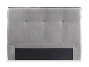 Tête de lit rembourrée Amos en tissu gris capitonné - format lit double