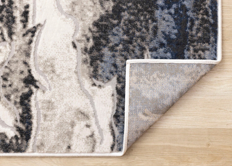 Carpette Linnie gris et bleu - 5 pi 3 po x 7 pi 7 po