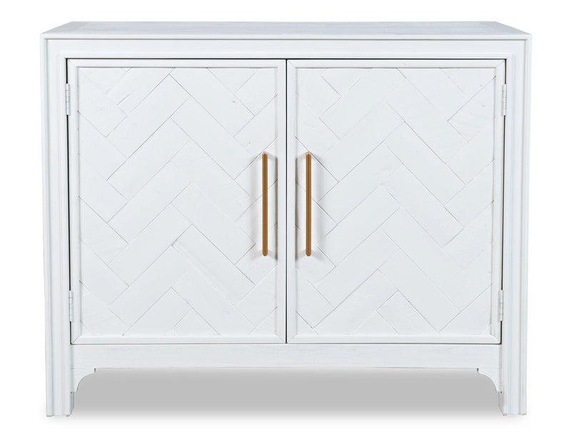 Armoire décorative Keena de 40 po en bois massif - blanche