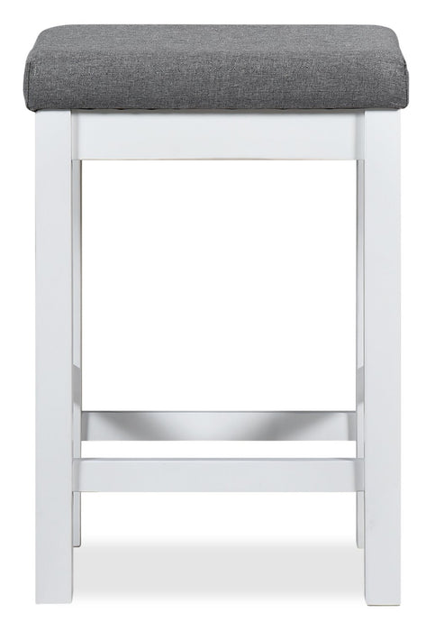 Coin-repas moderne Noah de 60 po avec 3 tabourets de hauteur comptoir et ports USB - blanche