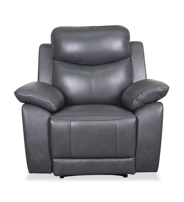 Fauteuil inclinable Cornell de 40,16 po en cuir véritable de qualité supérieure - gris