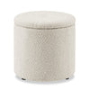 Pouf de rangement rond Ontario de 14,75 po en tissu - blanc