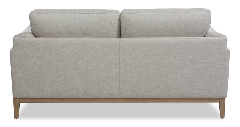 Causeuse Valley de 67,7 po en tissu avec base et pattes en hévéa - sable