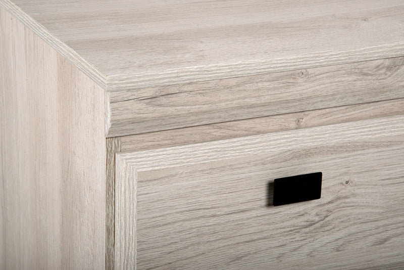 Ensemble de chambre à coucher Yorkdale 5 pièces avec lit de rangement à 12 tiroirs, commode et miroir, blanc - format lit double