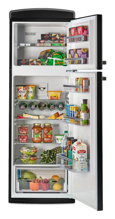 Réfrigérateur Classic Rétro d’Unique de 24 po et de 11 pi3 à congélateur supérieur - noir minuit - UNQ-310L B TM