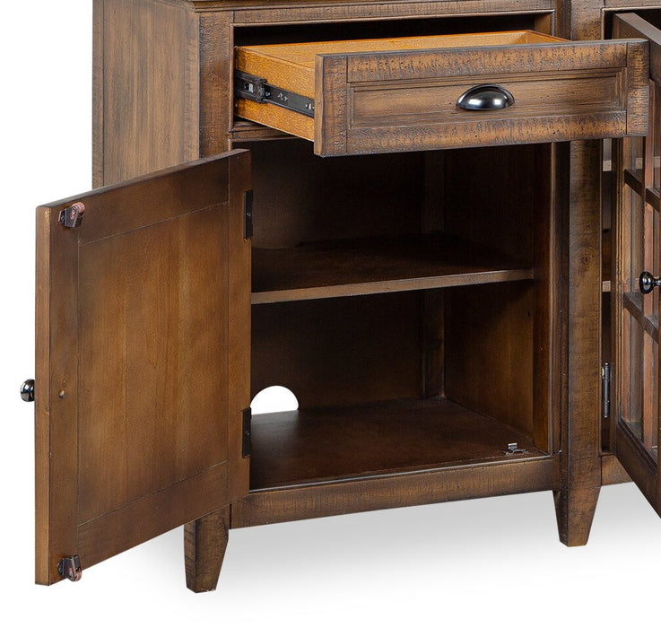 Meuble pour téléviseur traditionnel Wesley de 80 po avec rangement et système de gestion des câbles pour téléviseurs jusqu’à 85 po - muscade grillée