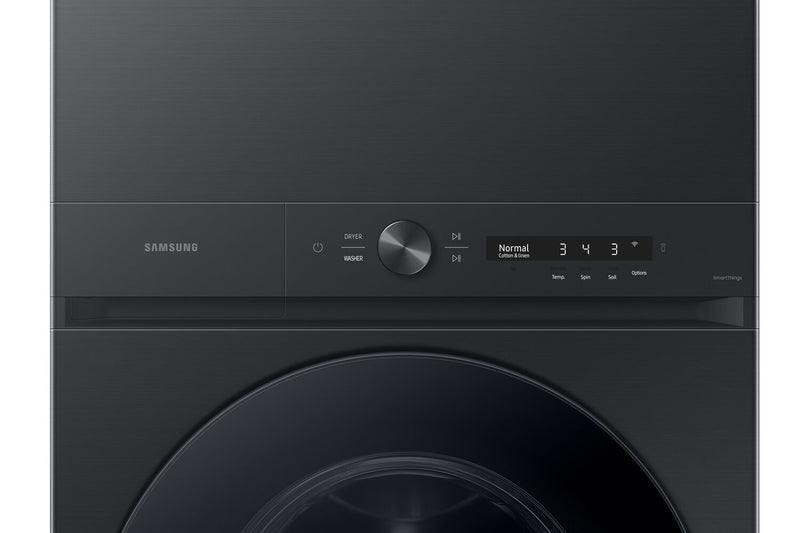 Tour de lavage Laundry HubMC à la vapeur Samsung à chargement frontal de 5,3 pi³ - acier inoxydable noir - WH46DBH550EVAC