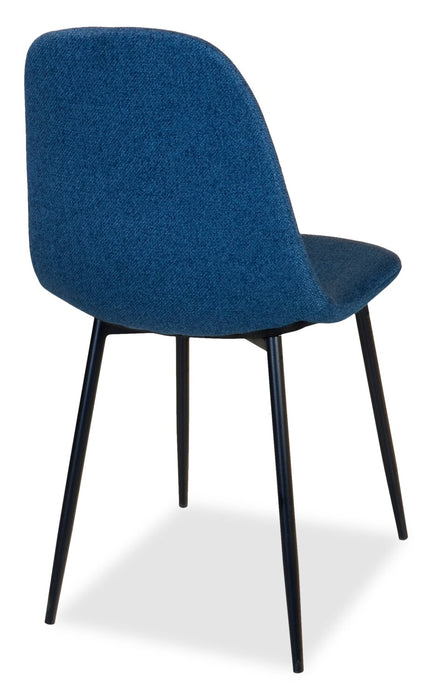 Chaise de salle à manger Jax en tissu de polyester et en métal - bleue