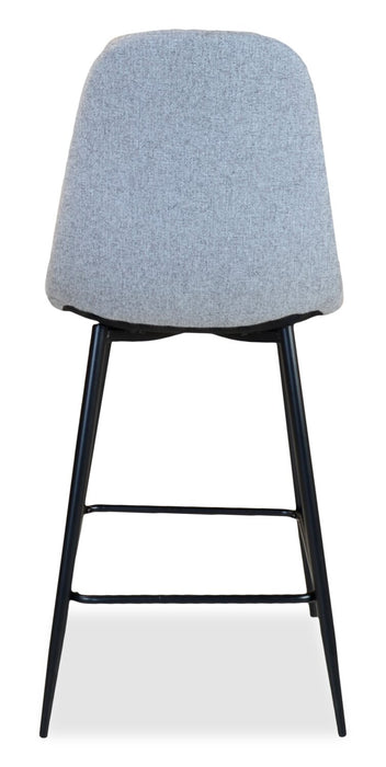 Tabouret Jax de hauteur comptoir de 26 po (H) en tissu de polyester et en métal - gris