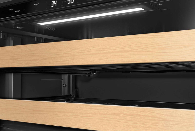 Refroidisseur à boissons KitchenAid de 24 po avec grilles à devant en bois - minerai noir - KUBL524SBE