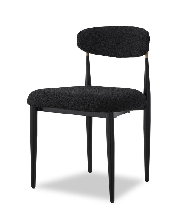 Ensemble de salle à manger Capri de Kort & Co. 7 pièces avec table de 72 po (L), touches dorées, base piédestal et 6 chaises - noir