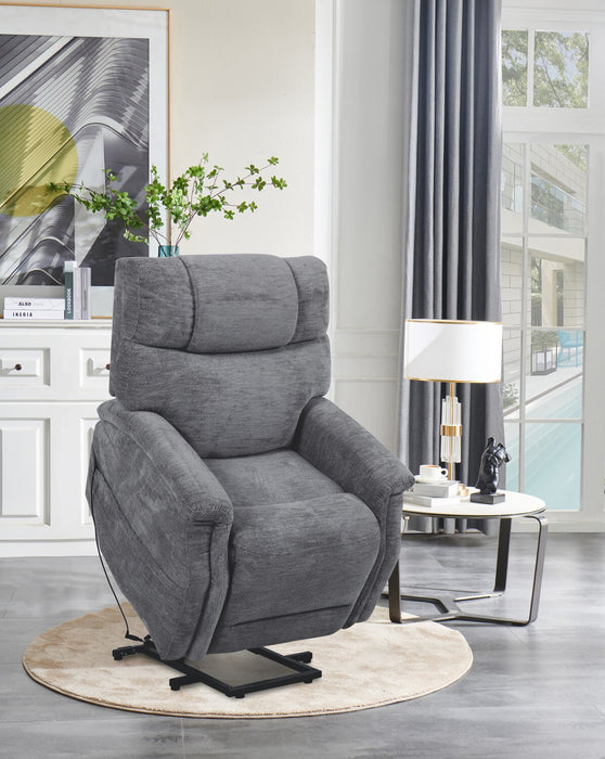 Fauteuil basculeur à inclinaison électrique Claire de 34 po en tissu de chenille - gris granite 
