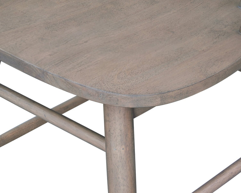 Chaise de salle à manger Remi avec dossier à barreaux en forme de fuseau courbé - brune