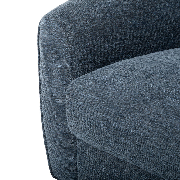 Fauteuil d’appoint pivotant Rio de 34,5 po en tissu de chenille - bleu